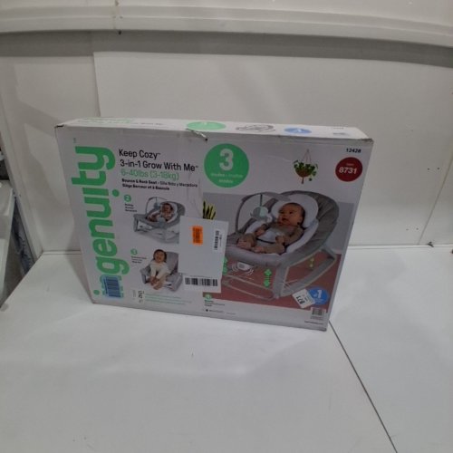 INGENUITY KEEP COZY 3-IN-1 GROW WITH ME VIBRATING BABY BOUNCER SEAT & ROCKER - 6-40LBS - LINDEN (MODEL: 17499) image 2