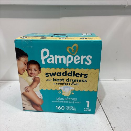 160PK PAMPERS SWADDLERS LEAKPROOF DISPOSABLE DIAPERS - SIZE 1 (8-14LBS) image 3