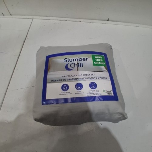 6PC SLUMBER CHILL COOLING SHEET SET - KING - PATTERNED WHITE image 3