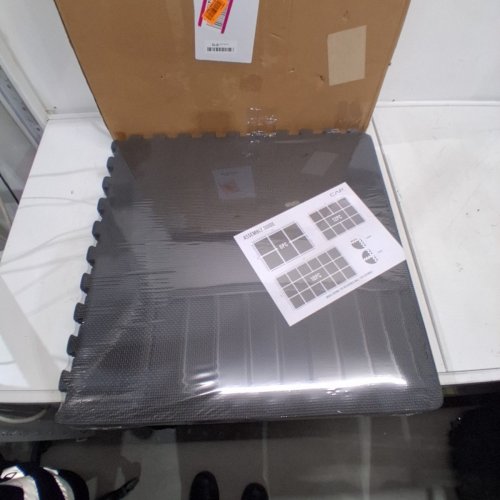 6PK CAP BARBELL T-PATTERN EXERCISE MAT -24" X 24" - BLACK (MODEL: MTIS-1206T) image 2
