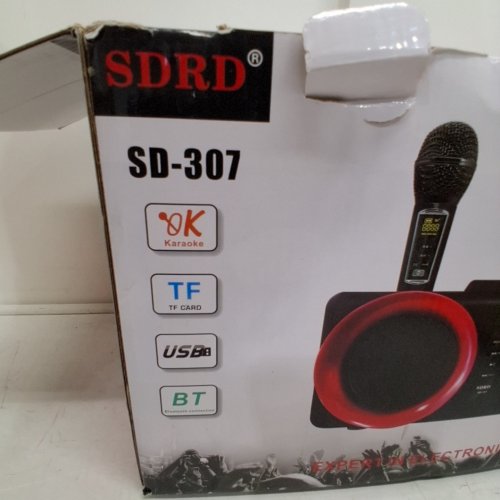 ALPOWL KARAOKE MACHINE - PORTABLE PA SPEAKER SYSTEM WITH 2 WIRELESS MICROPHONE, 2 X 15W SPEAKERS - GOLD (MODEL: SD-307) image 3