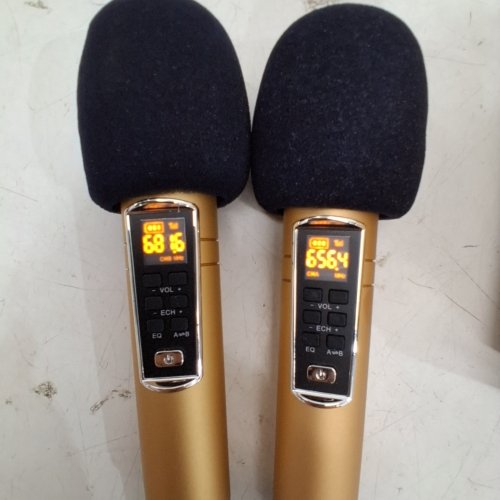 ALPOWL KARAOKE MACHINE - PORTABLE PA SPEAKER SYSTEM WITH 2 WIRELESS MICROPHONE, 2 X 15W SPEAKERS - GOLD (MODEL: SD-307) image 6