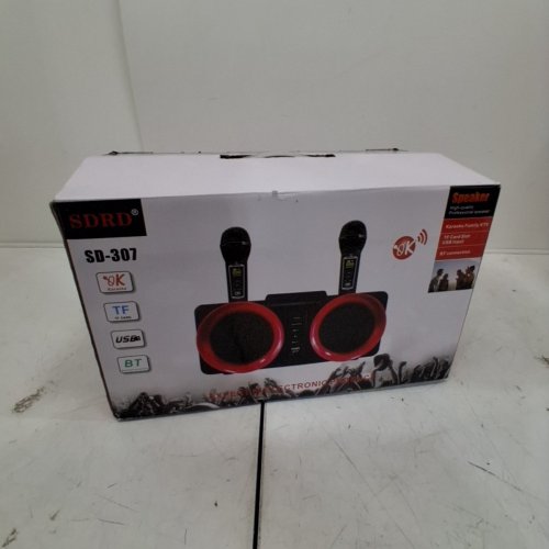 ALPOWL KARAOKE MACHINE - PORTABLE PA SPEAKER SYSTEM WITH 2 WIRELESS MICROPHONE, 2 X 15W SPEAKERS - GOLD (MODEL: SD-307) image 7