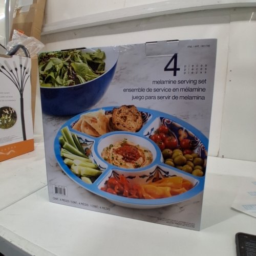 4PC PANDEX MELAMINE SERVING SET, BLUE PATTERN (MODEL:1901790) image 2