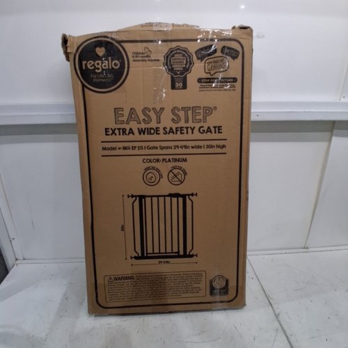 REGALO EASY STEP EXTRA WIDE METAL SAFETY GATE - 29"-49" 30" - PLATINUM GREY (MODEL: 1164EPDS) image 5