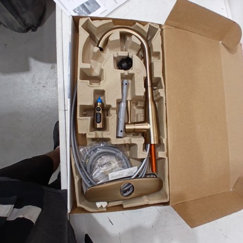 MOEN HIGH ARC PULL-DOWN KITCHEN FAUCET - BRONZED GOLD (MODEL: 87891BZG) image 3
