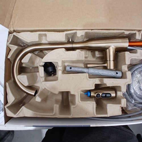 MOEN HIGH ARC PULL-DOWN KITCHEN FAUCET - BRONZED GOLD (MODEL: 87891BZG) image 5