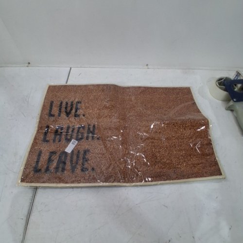 LIVE, LAUGH, LEAVE FRONT DOOR MAT - 2FT X 3FT - BROWN image 2