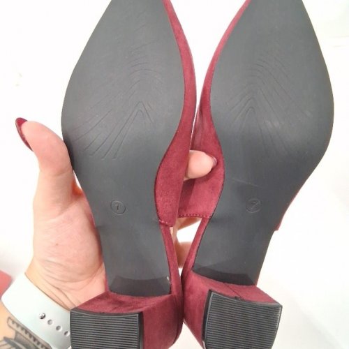 WOMEN'S ALLEGRA K POINTED TOE SLINGBACK PUMPS - SIZE 7 - BURGUNDY image 4