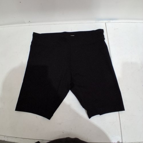 WOMENS STRETCH COTTON PLUS SIZE BIKER SHORTS - 2X - BLACK image 2