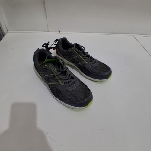 MEN'S ATHLETIC WORKS LACE UP RUNNING SHOES - SIZE 10 - GREY/GREEN (STYLE: 16JETY21) image 2