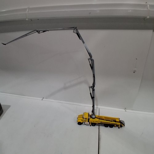 CONCRETE PUMP TRUCK ALLOY TOY CAR - 1:55 - YELLOW/SILVER image 2
