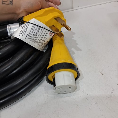 LIFE SUPPLY USA RV EXTENSION CORD WITH 4-PRONG MALE AND GRIP HANDLE, 50AMP 125V - 50FT image 3