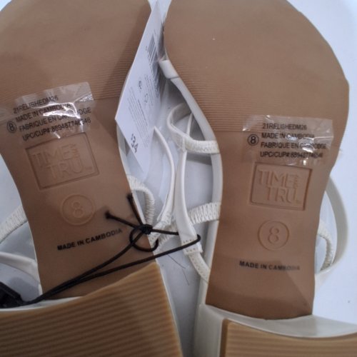 WOMEN'S TIME AND TRU STRAPPY DRESS HEELS- SIZE 8 - CREAM (STYLE: 21GEORGIAM26) image 5