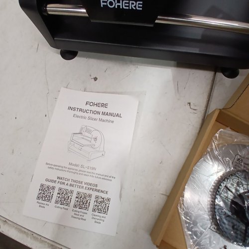 FOHERE ELECTRIC FOOD SLICER WITH INTERCHANGEABLE SERATED BLADE - BLACK (MODEL: SL-519N) image 3
