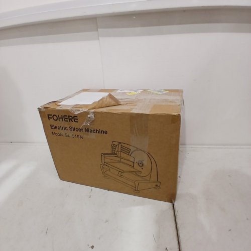 FOHERE ELECTRIC FOOD SLICER WITH INTERCHANGEABLE SERATED BLADE - BLACK (MODEL: SL-519N) image 4