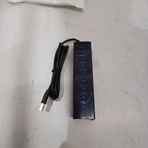 7-PORT USB CHARING HUB - 4FT CORD - BLACK image 3