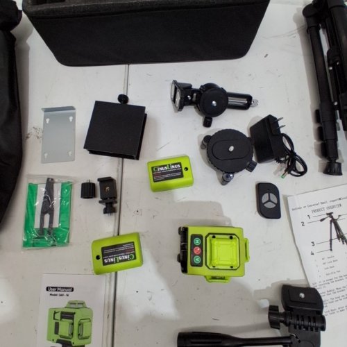 CINUSLINUS LASER LEVEL WITH TRIPOD - UP TO 165FT RANGE, 360° COVERGE - GREEN/BLACK (MODEL:360-16) image 4