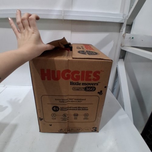 168PK HUGGIES LITTLE MOVERS DIAPERS HUGGFIT WITH 360° WAISTBAND- SIZE 3 image 2