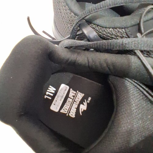 MENS ATHELTIC WORKS REACTIVE MEMORY FOAM SNEAKERS - SIZE 11 WIDE - BLACK (MODEL: 16REACTIVEY21) image 3