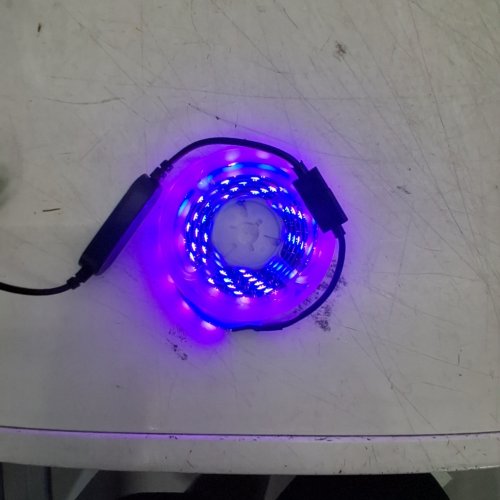 RGB LED STRIP LIGHT WITH REMOTE & ADHESIVE BACK - 5V - 4FT (BLACK) image 3