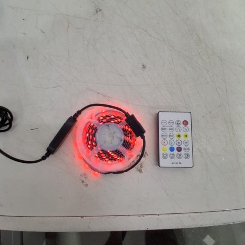 RGB LED STRIP LIGHT WITH REMOTE & ADHESIVE BACK - 5V - 4FT (BLACK) image 5