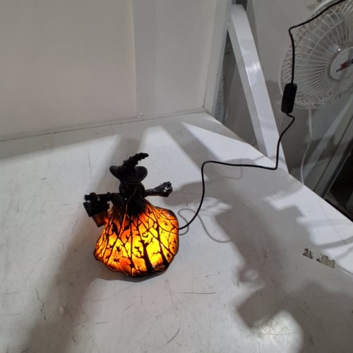 HALLOWEEN WITCH DECORATIVE LAMP - BLACK AND ORANGE image 2