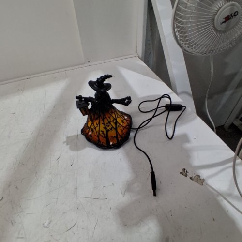 HALLOWEEN WITCH DECORATIVE LAMP - BLACK AND ORANGE image 3