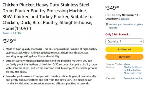 HEAVY DUTY STAINLESS STEEL CHICKEN PLUCKER POULTRY PROCESSING MACHINE - 17" - GREEN /SILVER image 3