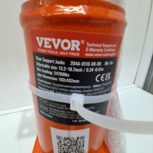 VEVOR ADJUSTABLE SUPPORT JACK - 13.2"-18.7" -MAX/CAP 24700 LBS - ORANGE/ BLACK (MODEL: 204A-0110-00-00) image 2