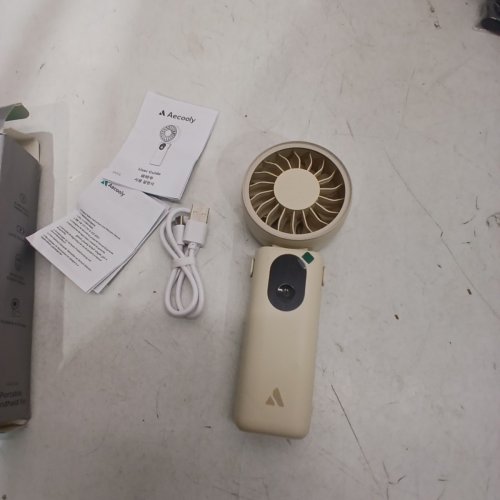 AECOOLY 3-IN-1 RECHARGEABLE MIGHTY PORTABLE HANDHELD FAN - BEIGE image 3
