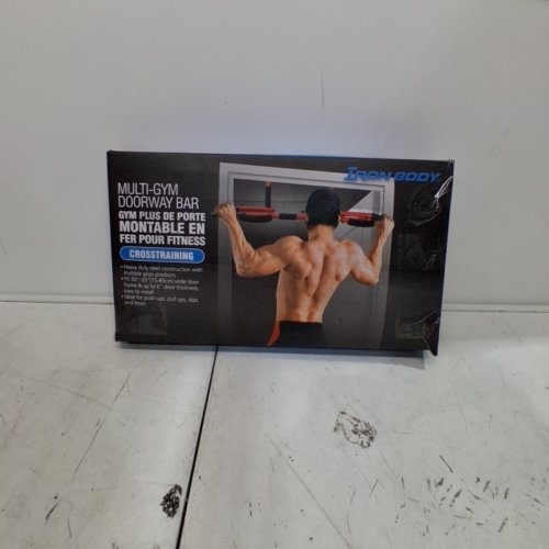 IRON BODY MULTI-GYM DOORWAY PULL-UP BAR - 30" - 33" WIDE DOOR FRAME; UP TO 6" DOOR THICKNESS - RED / BLACK image 5