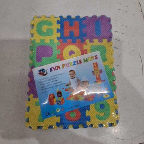 36PC KIDS' EVA FOAM INTERLOCKING ALPHABET AND NUMBER PUZZLE PLAY MAT TILES - 2" X 2" - MULTICOLOR image 2