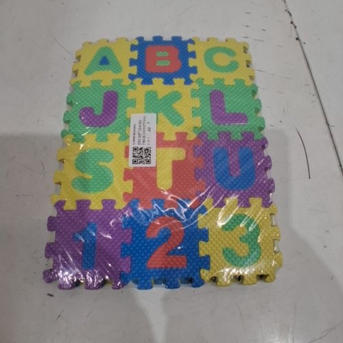 36PC KIDS' EVA FOAM INTERLOCKING ALPHABET AND NUMBER PUZZLE PLAY MAT TILES - 2" X 2" - MULTICOLOR image 3