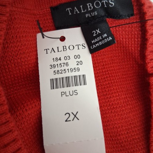 WOMEN'S TALBOTS SLEEVELESS KNIT SWEATER VEST- 2X - RED image 3