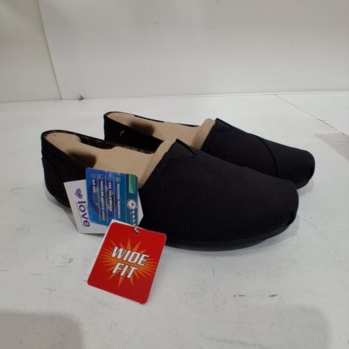 WOMEN'S SKECHERS BOBS PLUSH PEACE & LOVE SLIP-ON SHOES - 8 WIDE - BLACK (MODEL: 33645W/BLK) image 3