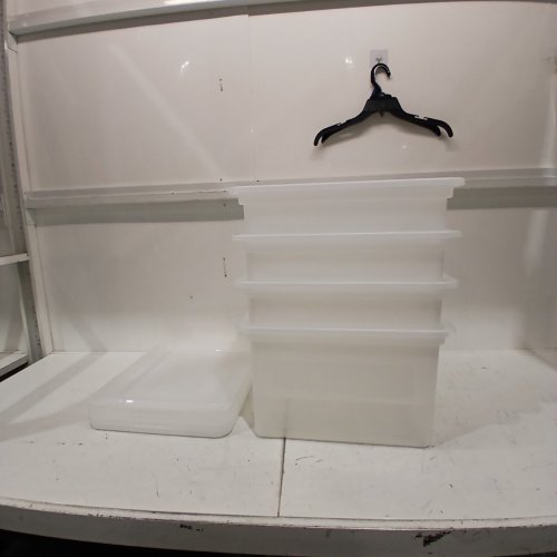 4PK IRIS USA PLASTIC STORAGE BIN TOTE - 33L - CLEAR (MODEL: FB-21E/FB-21EE) image 2