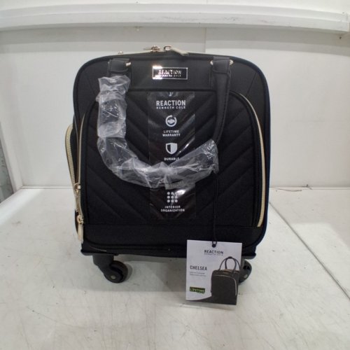 REACTION BY KENNETH COLE CHELSEA CARRY-ON CHEVRON QUILTED UNDERSEATER SUITCASE - 17" - BLACK (MODEL: 5717405) image 2