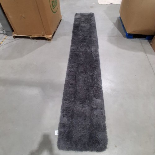 SHAG RUNNER RUG WITH NON-SLIP BACKING - 2FT X 12FT - DARK GRAY image 2