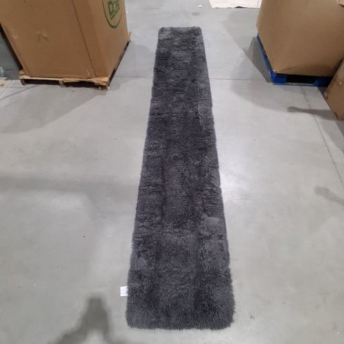 SHAG RUNNER RUG WITH NON-SLIP BACKING - 2FT X 12FT - DARK GRAY image 3