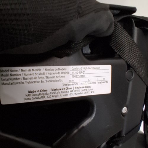 DIONO CAMBRIA 2 HIGH BACK AND BACKLESS BOOSTER SEAT - 40-120LBS - BLACK (MODEL: 31210-NA-01) image 2