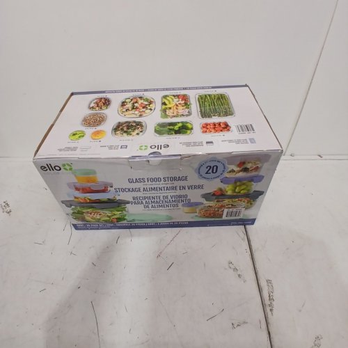 20PC ELLO COLOR LOCK MIXED MEAL PREP GLASS FOOD STORAGE CONTAINERS - ASSORTED COLORS (MODEL: 1969922) image 4