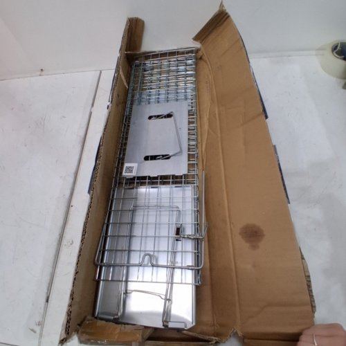 HUMANE GALVANIZED IRON ANIMAL TRAP - 24" X 8" X 8" - SILVER (MODEL: LB-18) image 2