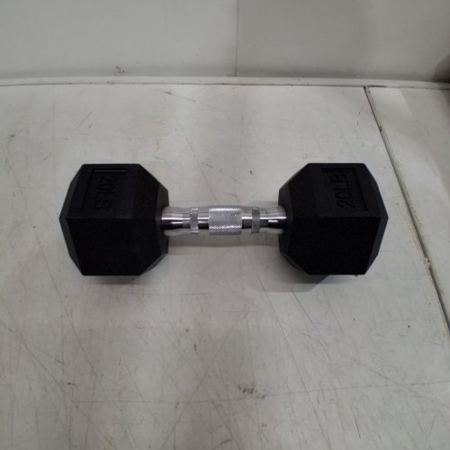 AMAZON BASICS RUBBER ENCASED HEX DUMBBELL - 20LB - BLACK image 2
