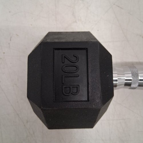 AMAZON BASICS RUBBER ENCASED HEX DUMBBELL - 20LB - BLACK image 3
