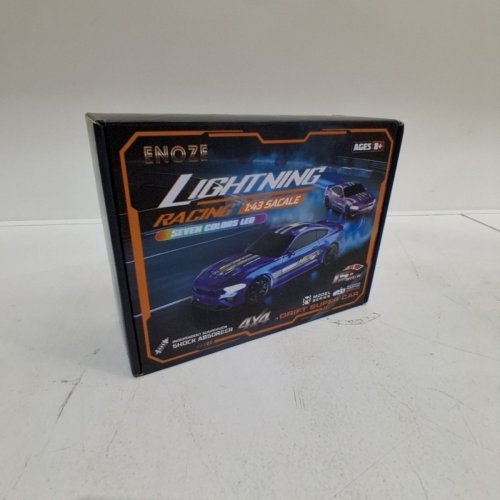 ENOZE LIGHTNING RACING REMOTE CONTROL DRIFT CAR WITH 7 LED COLOURS - 4WD, SPEEDS UP T0 15KM/H - BLUE image 5