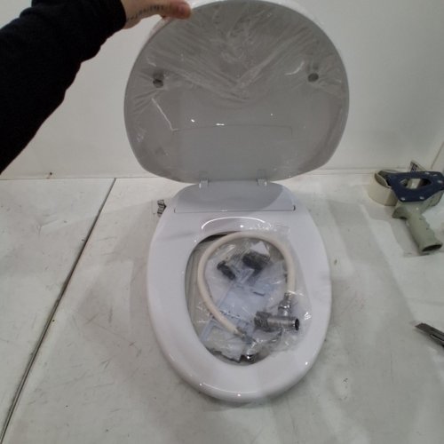 GARVEE ROUND SLOW CLOSE TOILET SEAT WITH BIDET AND SELF CLEANING DUAL NOZZLES - 19" - WHITE (MODEL: PHO_0XYK2Q9C) image 3