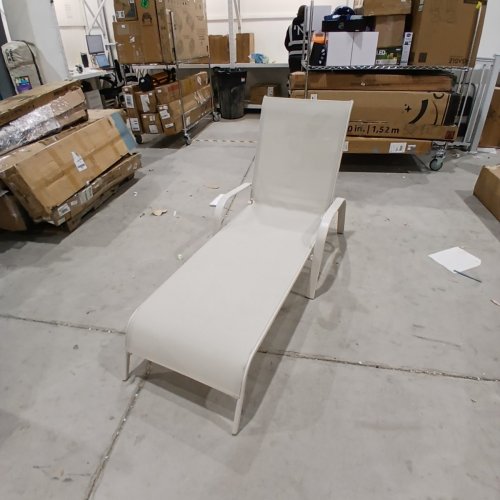 MAINSTAYS OUTDOOR PATIO POOL LOUNGER WITH 250 LBS CAPACITY - 26.4" X 74.4" X 26.4" - BEIGE image 4