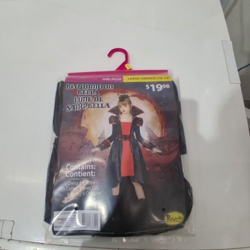 2PC GIRL'S PARTYHOLICS BLOODMOON BELLA COSTUME - LARGE (10-12) - BLACK / RED (STYLE: 14882 L) image 2