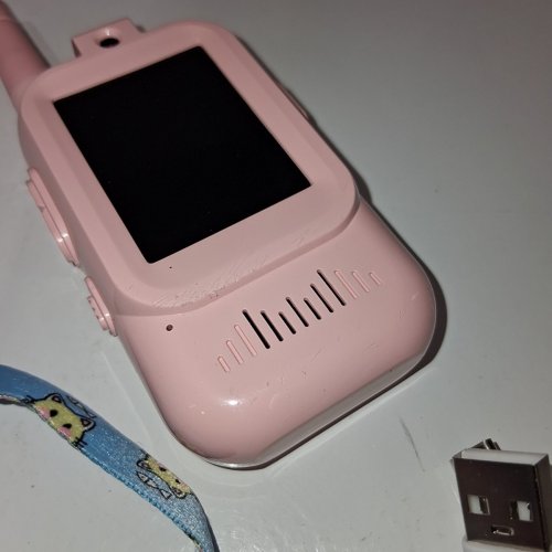 2PK VONGEM RECHARGEABLE VIDEO WALKIE TALKIE - UP TO 1000FT - BLUE/PINK image 4